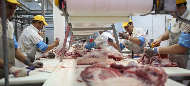 A cutting department at the Kuban meat-processing plant in the Krasnodar Territory