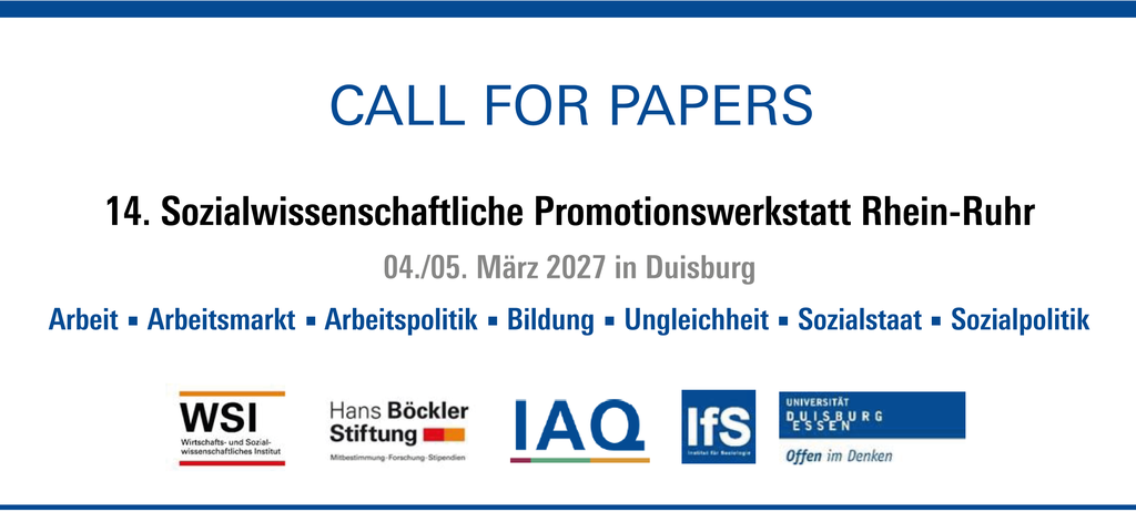 14. Sozialwissenschaftliche Promotionswerkstatt Rhein-Ruhr