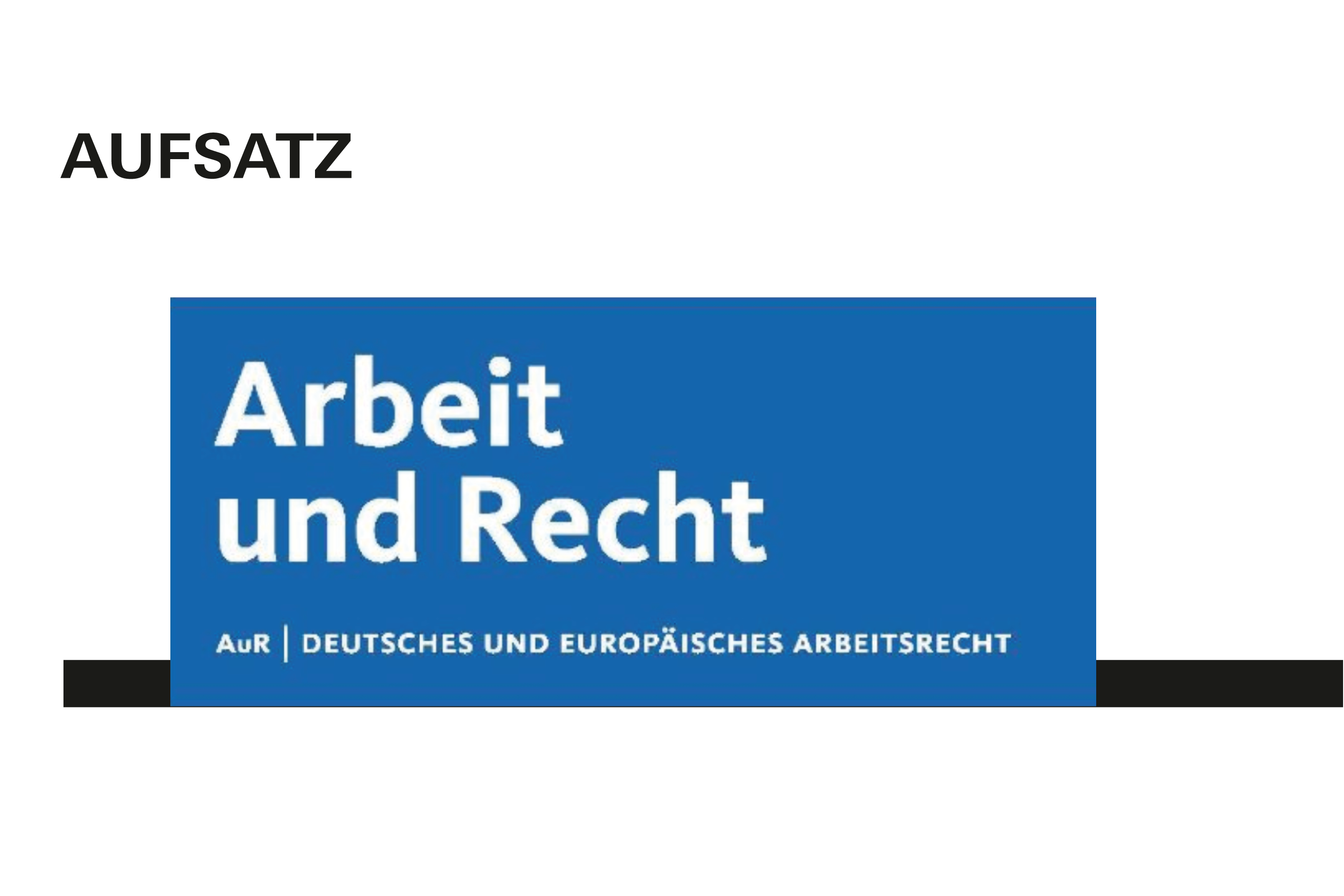 Ausschnitt aus dem Titel der Zeitschrift Arbeit und Recht