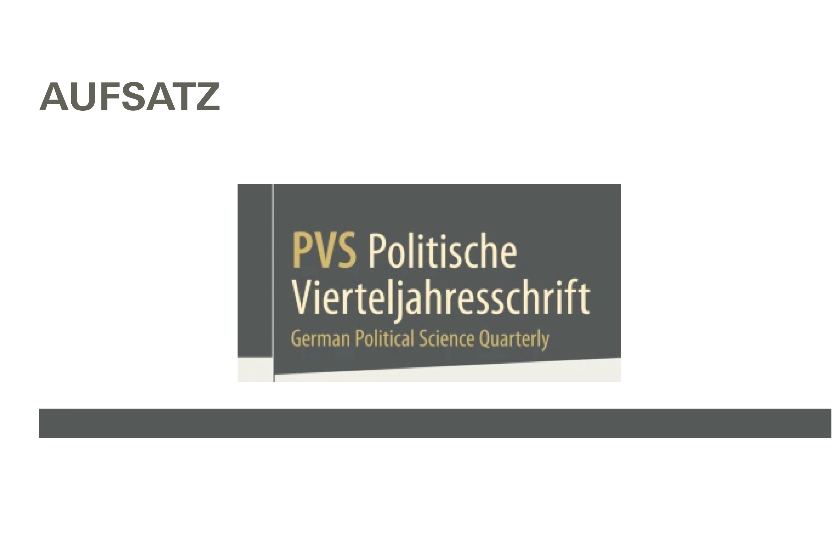 Screenshot des Covers der Zeitschrift politische Vierteljahressschrift