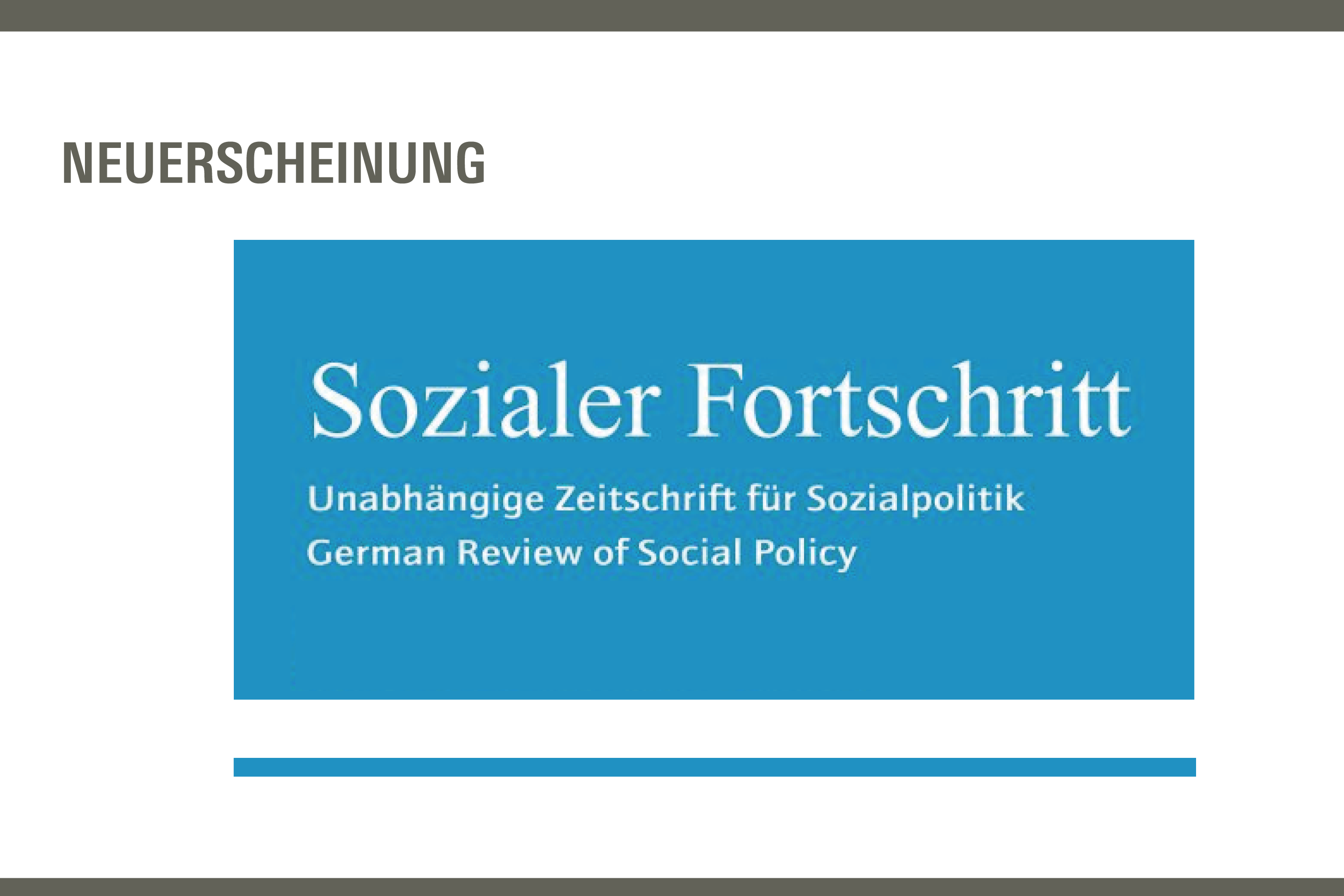 Zeitschrift Sozialer Fortschritt