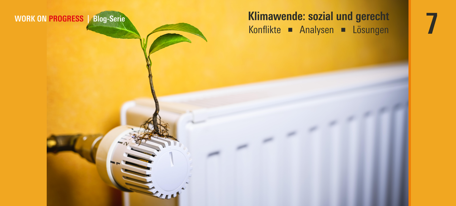 Heizkörper, aus dem eine grüne Pflanze sprießt