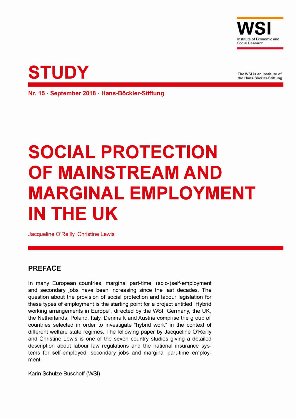 Social protection of mainstream and marginal employment in the UK
