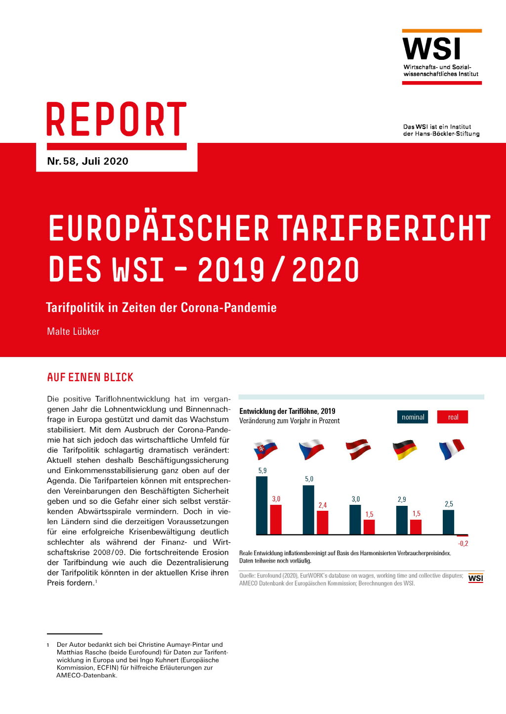 Europäischer Tarifbericht des WSI - 2019 / 2020